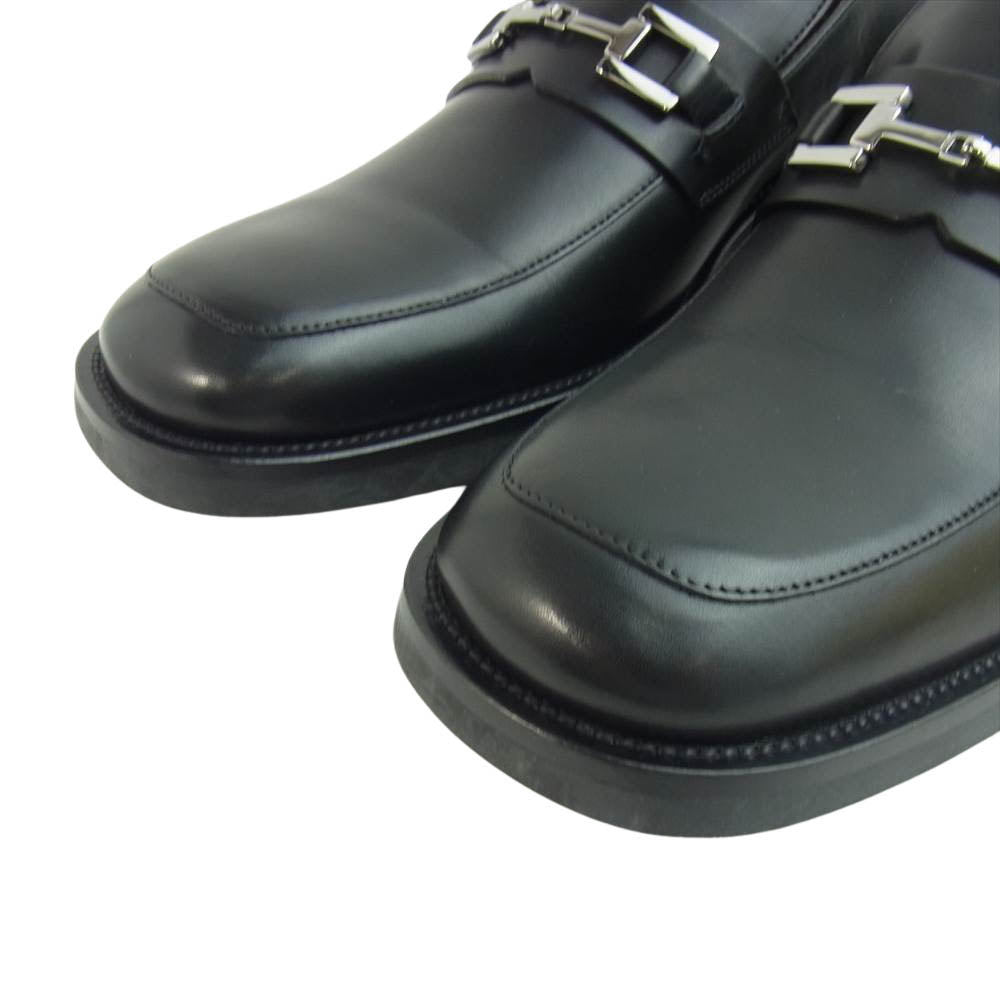 GUCCI グッチ 1101580 カーフレザー ビットローファー シューズ ブラック系 41【極上美品】【中古】
