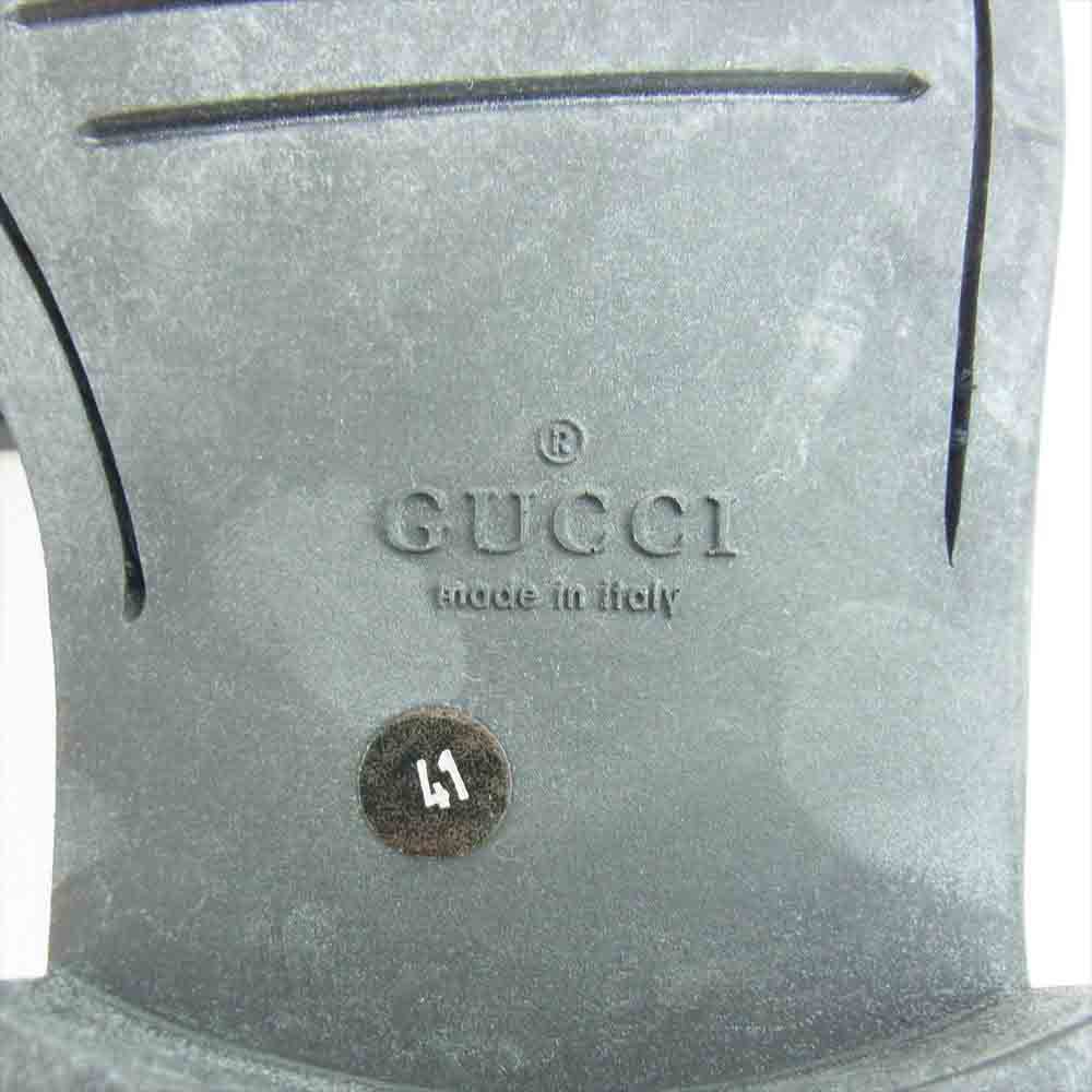 GUCCI グッチ 1101580 カーフレザー ビットローファー シューズ ブラック系 41【極上美品】【中古】