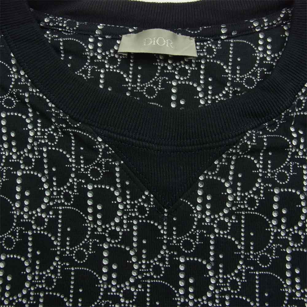 Dior ディオール 043J625C0674 オブリーク ビーズ Tシャツ ネイビー系 M【中古】