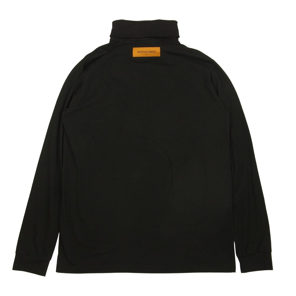 LOUIS VUITTON ルイ・ヴィトン 1A9GL0 タートルネック エンブロイダリー ロングスリーブ Tシャツ ブラック系 XL【美品】【中古】
