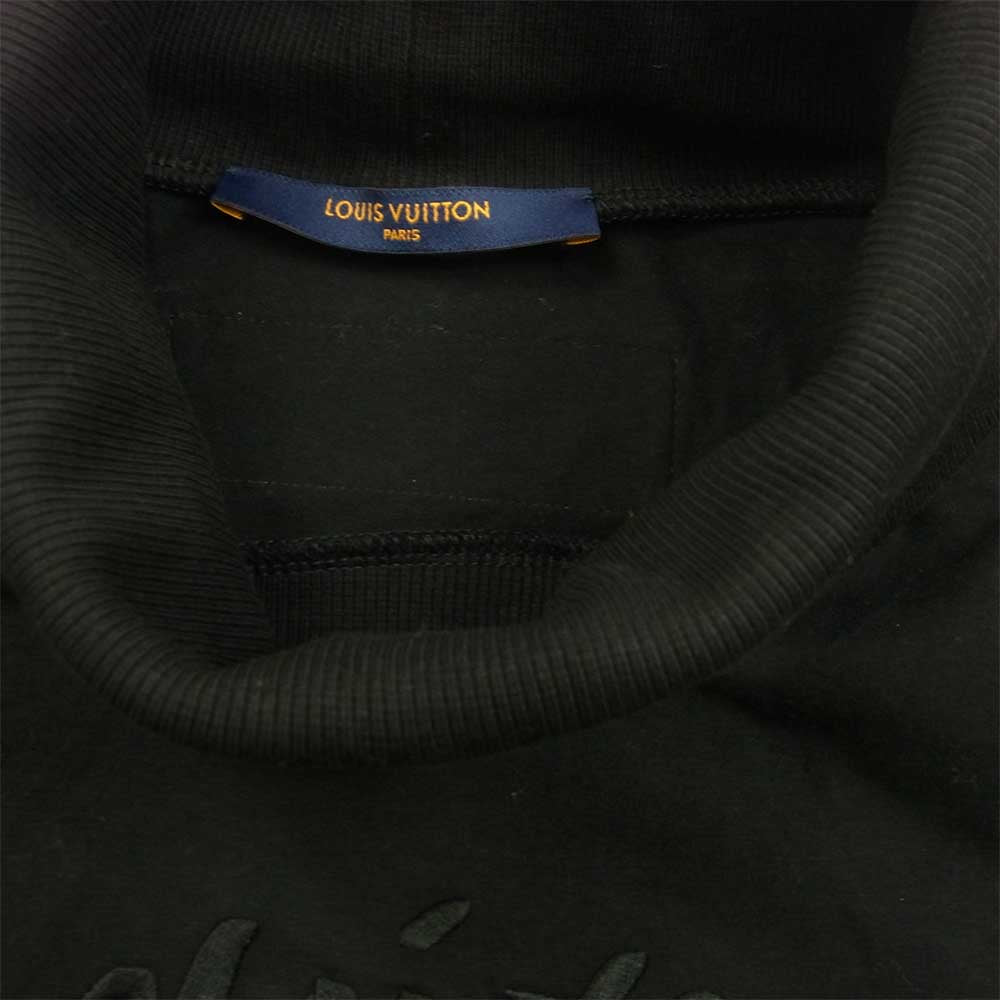 LOUIS VUITTON ルイ・ヴィトン 1A9GL0 タートルネック エンブロイダリー ロングスリーブ Tシャツ ブラック系 XL【美品】【中古】