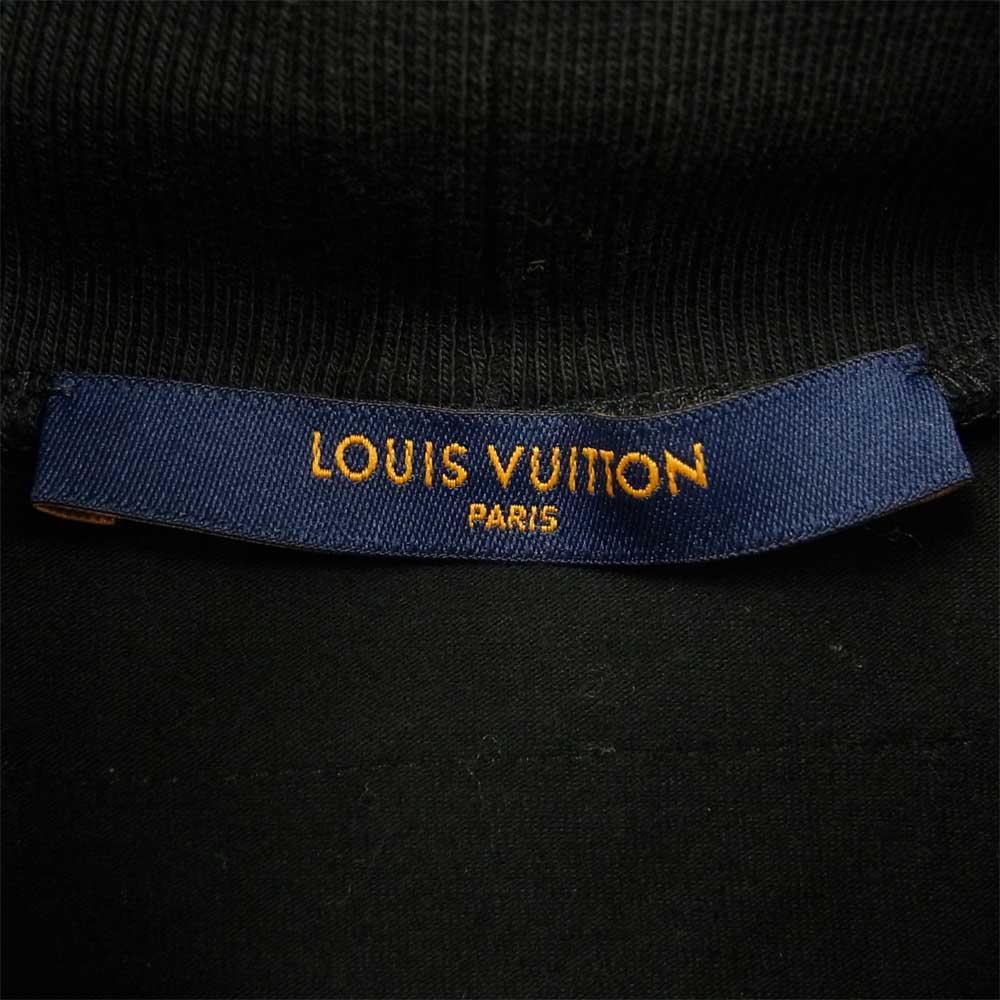 LOUIS VUITTON ルイ・ヴィトン 1A9GL0 タートルネック エンブロイダリー ロングスリーブ Tシャツ ブラック系 XL【美品】【中古】