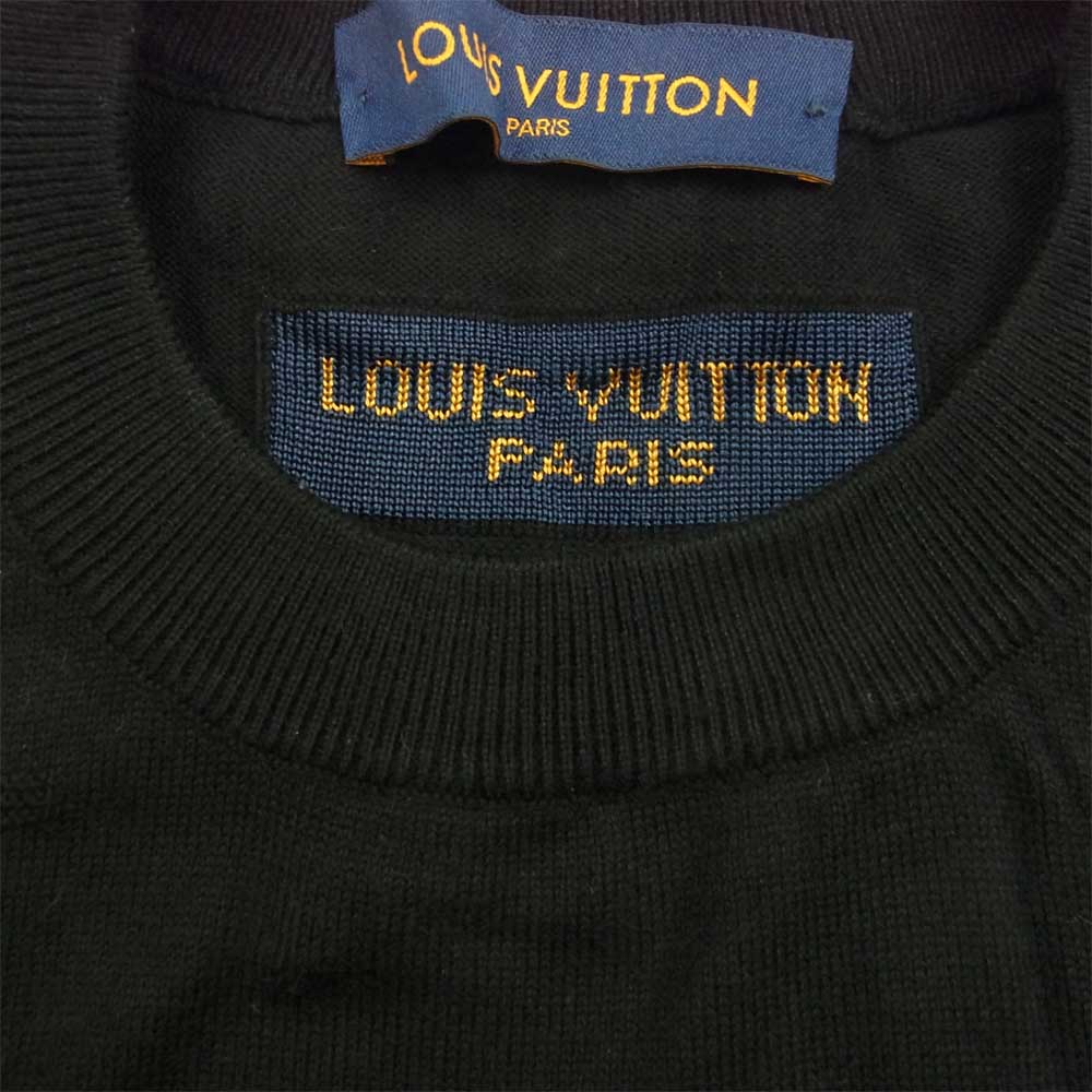 LOUIS VUITTON ルイ・ヴィトン 21AW 1A8WW2 レター ニット Tシャツ ブラック系 L【美品】【中古】