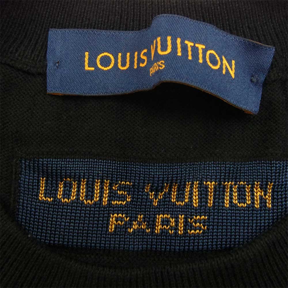 LOUIS VUITTON ルイ・ヴィトン 21AW 1A8WW2 レター ニット Tシャツ ブラック系 L【美品】【中古】