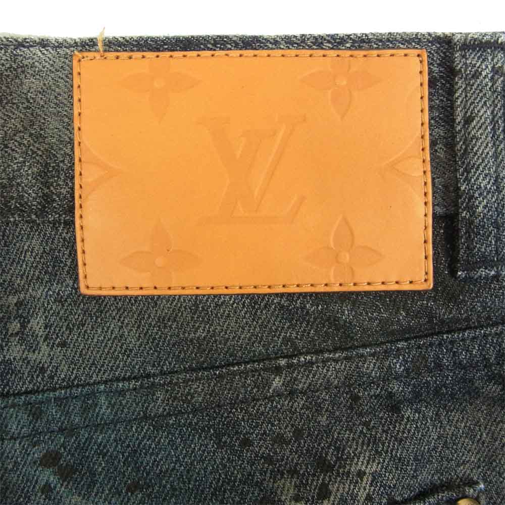 LOUIS VUITTON ルイ・ヴィトン モノグラム スプレー デニムパンツ インディゴブルー系 32【美品】【中古】