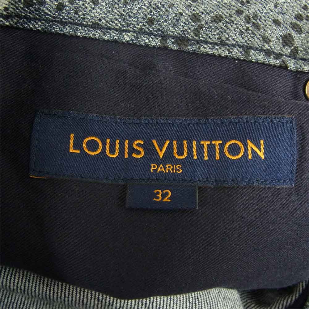 LOUIS VUITTON ルイ・ヴィトン モノグラム スプレー デニムパンツ インディゴブルー系 32【美品】【中古】