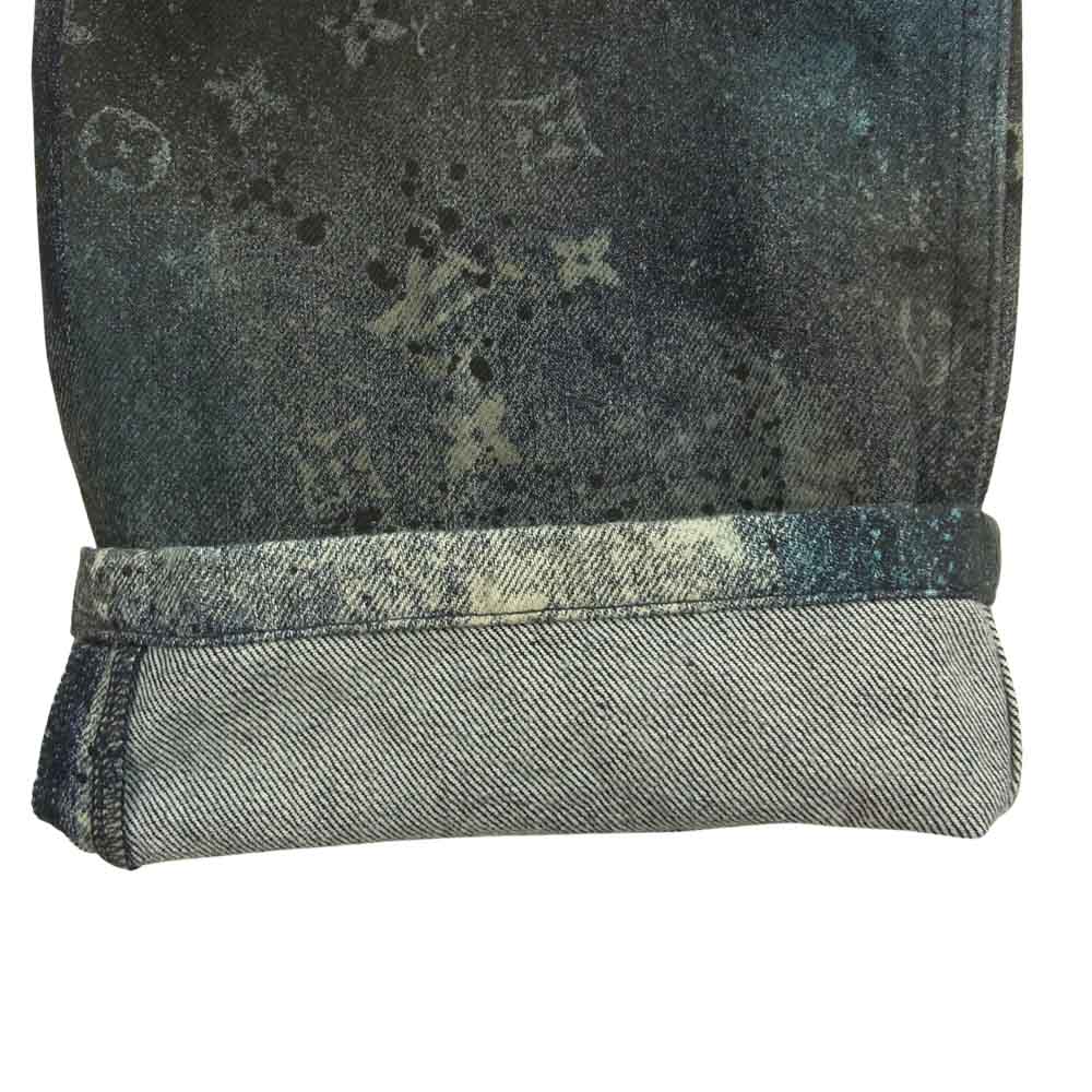 LOUIS VUITTON ルイ・ヴィトン モノグラム スプレー デニムパンツ インディゴブルー系 32【美品】【中古】