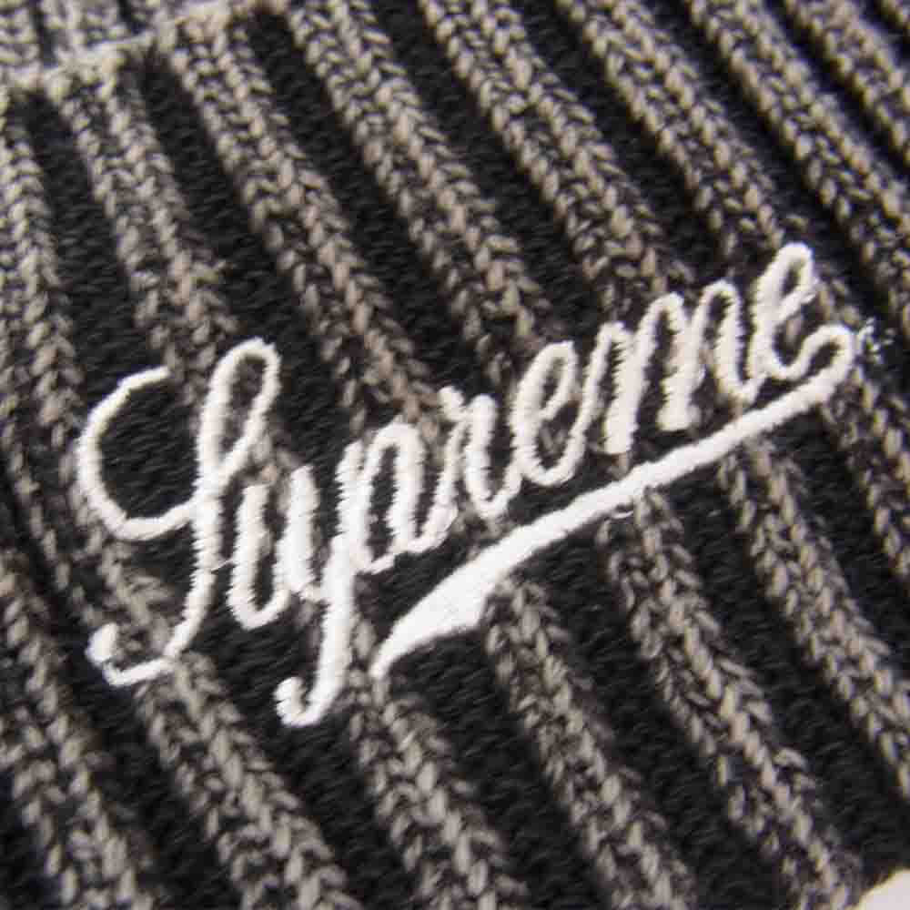 Supreme シュプリーム 21SS Bleached Rib Beanie ブリーチ リブ ビーニー ニット帽 ブラック系【美品】【中古】