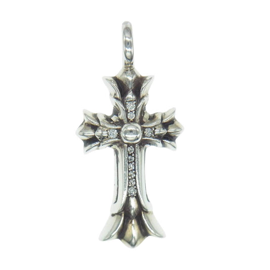 CHROME HEARTS クロムハーツ（原本有） ダブル CHクロス チャーム パヴェダイヤ トップ シルバー系【中古】