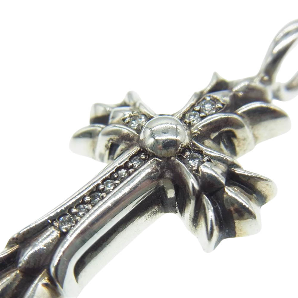 CHROME HEARTS クロムハーツ（原本有） ダブル CHクロス チャーム パヴェダイヤ トップ シルバー系【中古】
