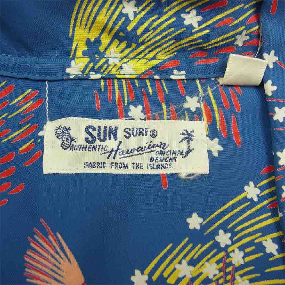 SUN SURF サンサーフ SS37837JS JS HANABI ジャーナルスタンダード 別注 花火 ファイヤーワーク 半袖 ブルー系 L【中古】