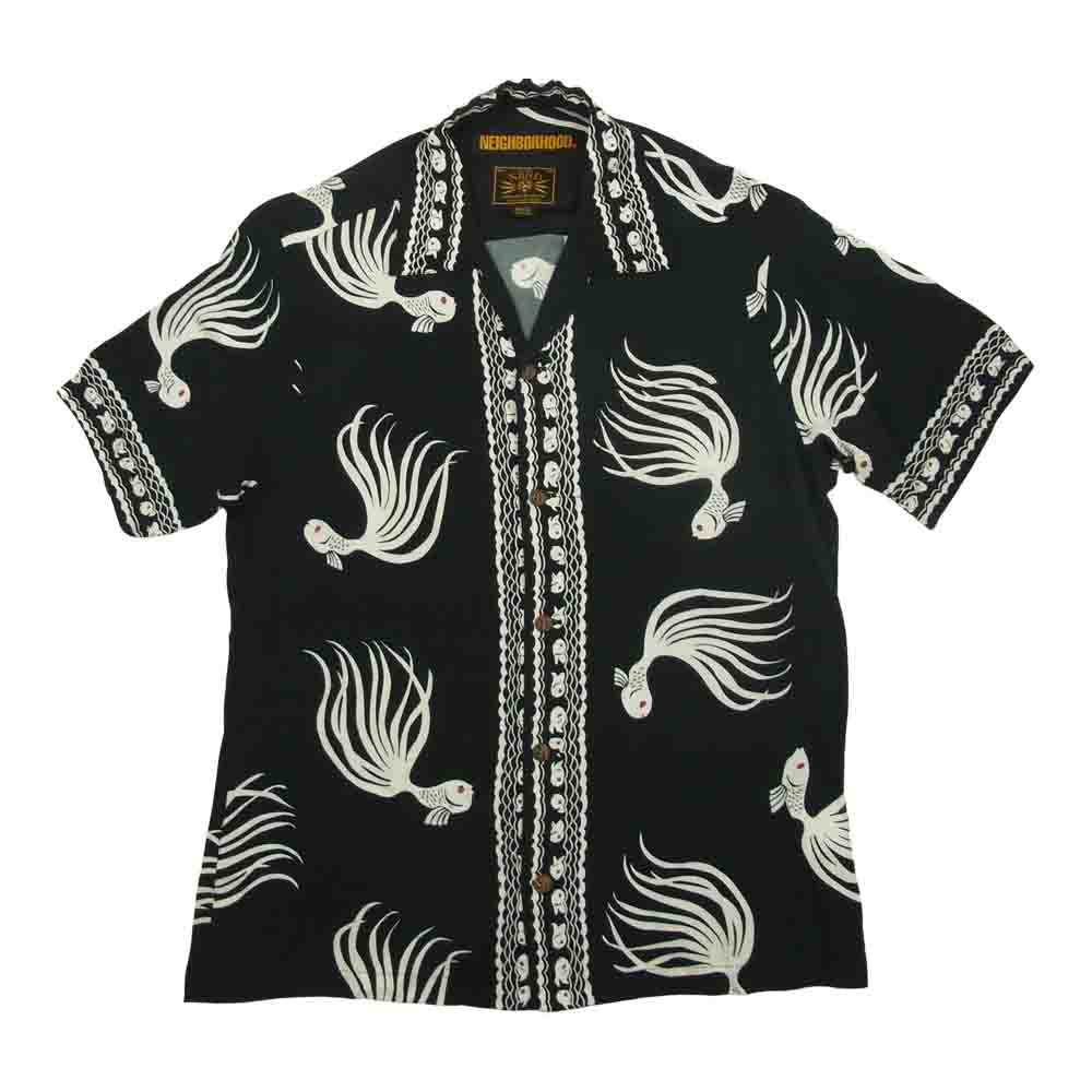 NEIGHBORHOOD ネイバーフッド 181TSNH-SHM04 OTHA FISH ALOHA R-SHIRT SS フィッシュ アロハ シャツ ダークネイビー系 S【中古】