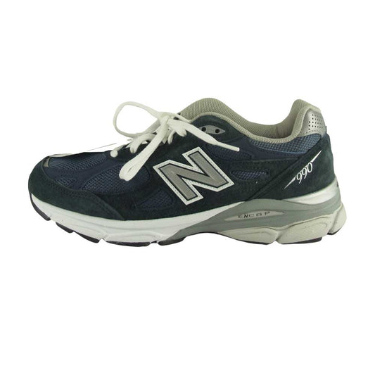 NEW BALANCE ニューバランス M990 NB3  USA製 スエード ローカット スニーカー ネイビー系 26㎝【新古品】【未使用】【中古】