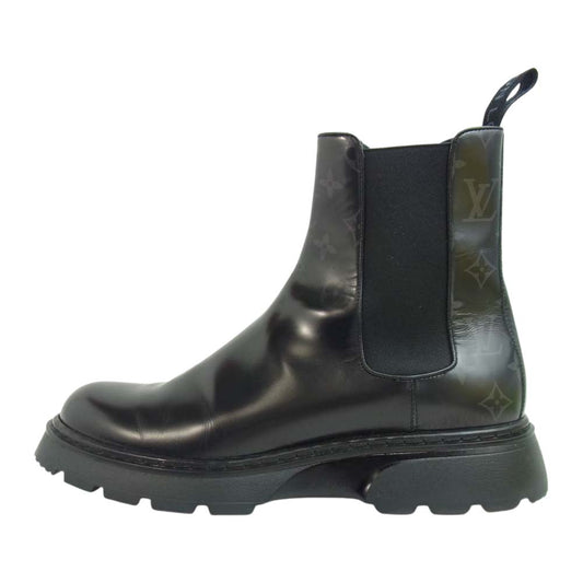 LOUIS VUITTON ルイ・ヴィトン 1A9FE3 LVボールド ライン アンクル モノグラム サイドゴア ブーツ ブラック ブラック系 8【中古】