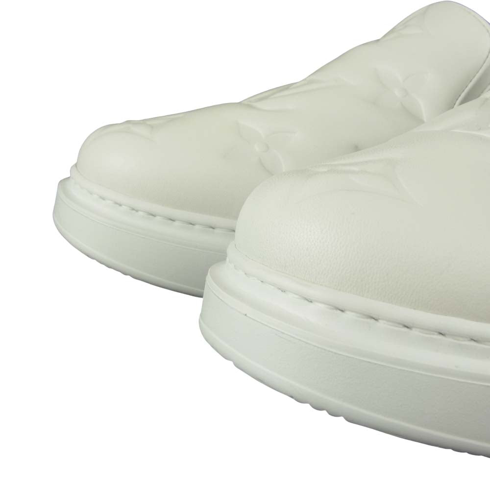 LOUIS VUITTON ルイ・ヴィトン 1A9K9H ビバリーヒルズ　ライン モノグラムジャイアント スリッポン レザー スニーカー ホワイト ホワイト系 8【極上美品】【中古】