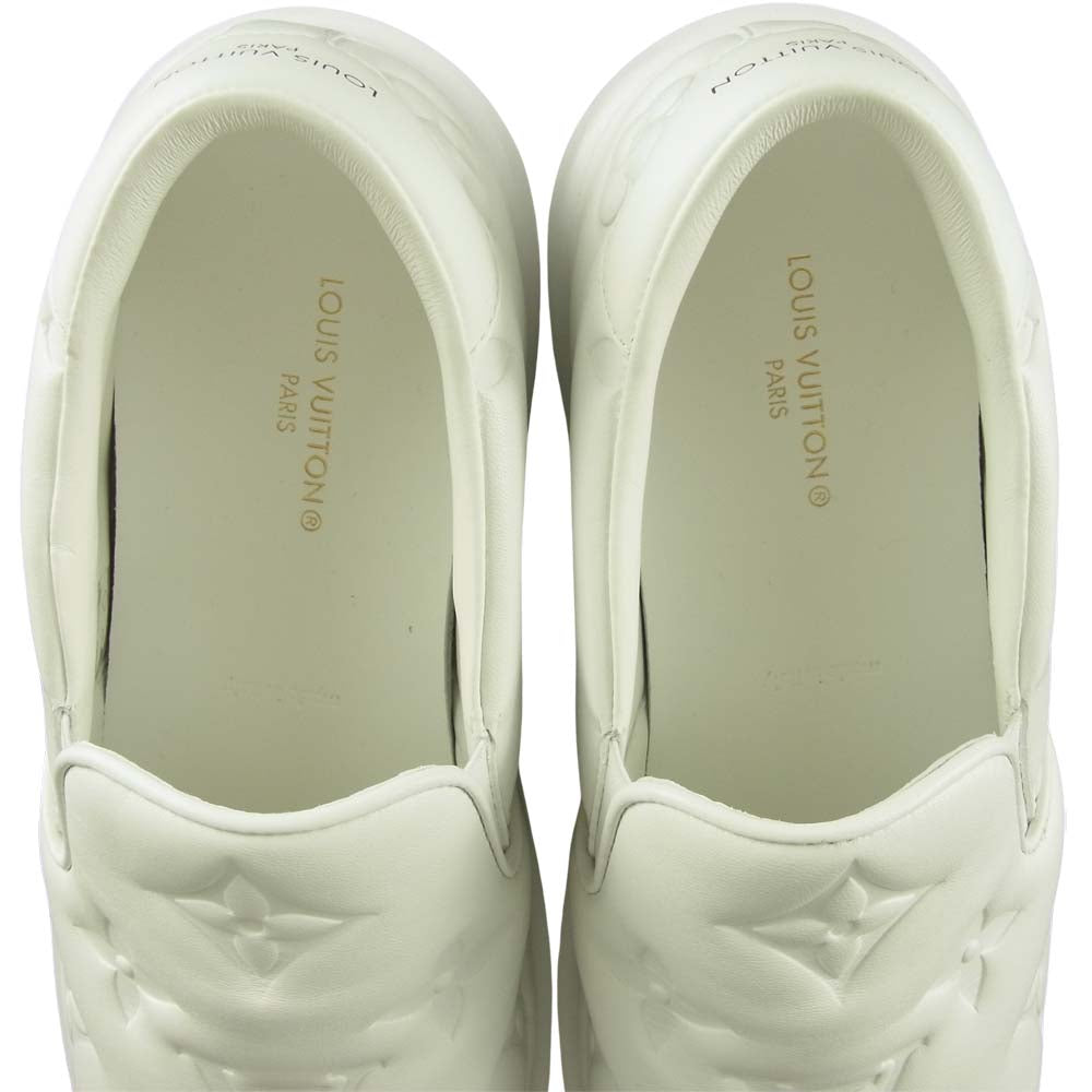 LOUIS VUITTON ルイ・ヴィトン 1A9K9H ビバリーヒルズ　ライン モノグラムジャイアント スリッポン レザー スニーカー ホワイト ホワイト系 8【極上美品】【中古】