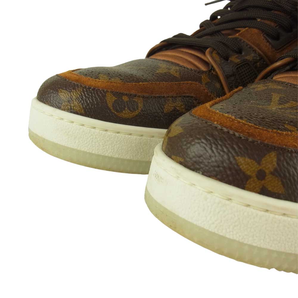 LOUIS VUITTON ルイ・ヴィトン 1A5UR6 LVトレイナー ライン モノグラム スエード スニーカー ブラウン系 8【中古】