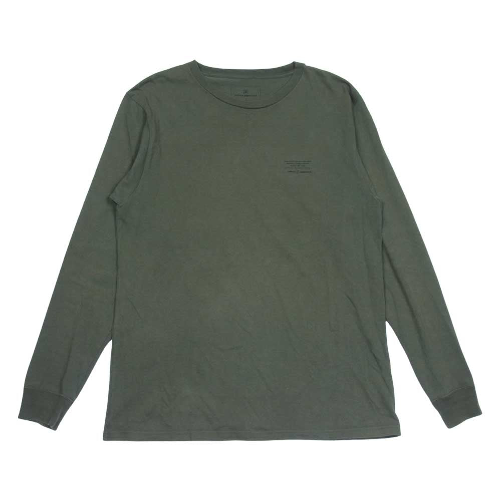 uniform experiment ユニフォームエクスペリメント 18SS UE-180070 × FRAGMENT DESIGN フラグメント デザイン L/S UEN PHYSICAL FITNESS TEE ロゴプリント 長袖 Tシャツ カーキ系 3【中古】