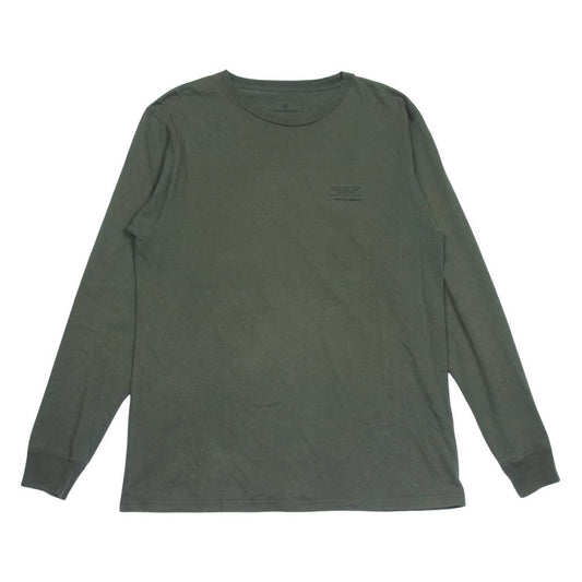 uniform experiment ユニフォームエクスペリメント 18SS UE-180070 × FRAGMENT DESIGN フラグメント デザイン L/S UEN PHYSICAL FITNESS TEE ロゴプリント 長袖 Tシャツ カーキ系 3【中古】