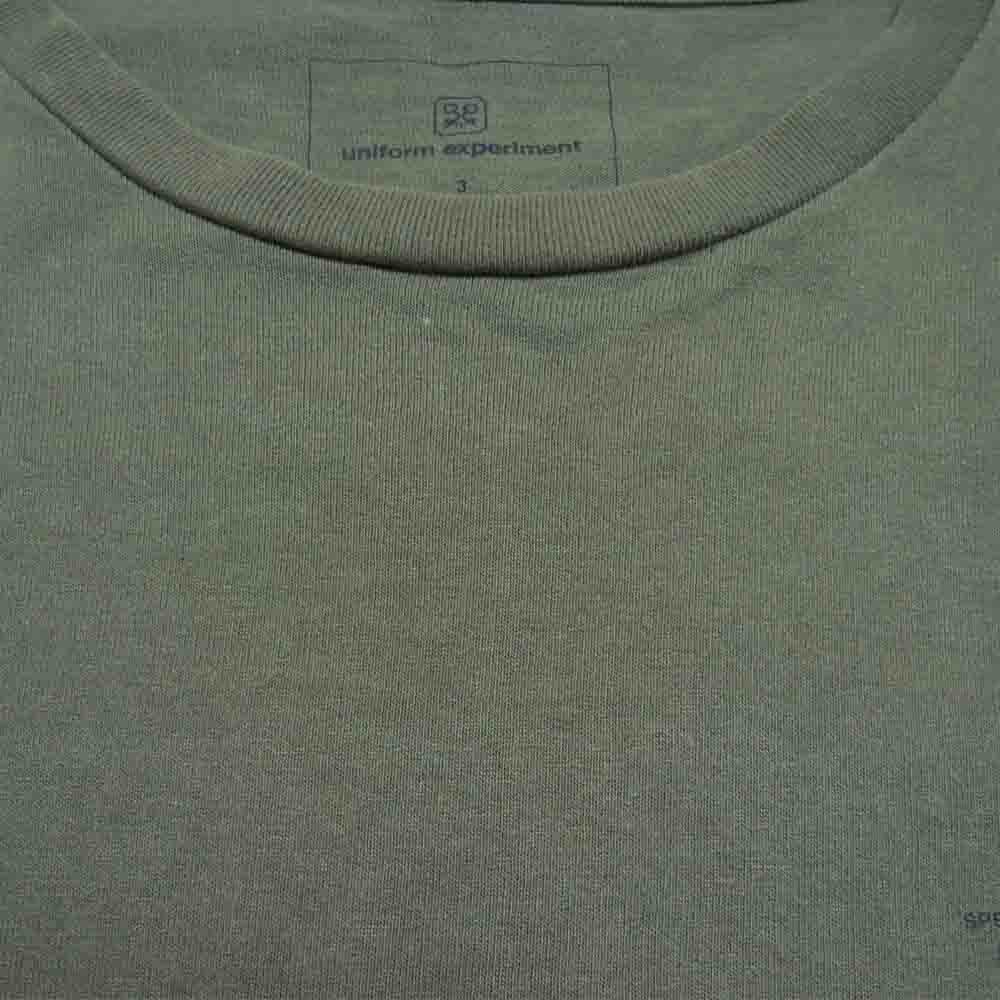 uniform experiment ユニフォームエクスペリメント 18SS UE-180070 × FRAGMENT DESIGN フラグメント デザイン L/S UEN PHYSICAL FITNESS TEE ロゴプリント 長袖 Tシャツ カーキ系 3【中古】