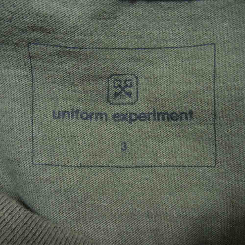 uniform experiment ユニフォームエクスペリメント 18SS UE-180070 × FRAGMENT DESIGN フラグメント デザイン L/S UEN PHYSICAL FITNESS TEE ロゴプリント 長袖 Tシャツ カーキ系 3【中古】