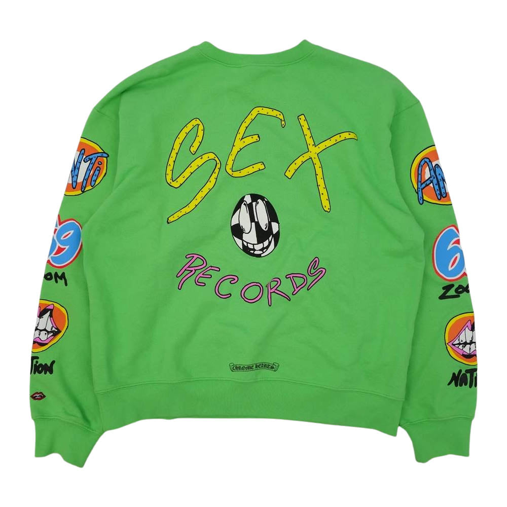 CHROME HEARTS クロムハーツ（原本無） MATTY BOY マッティーボーイ PPO SEXRCD GRN SWTSHRT Sex Records セックスレコード スウェット トレーナー  グリーン系 XL【中古】