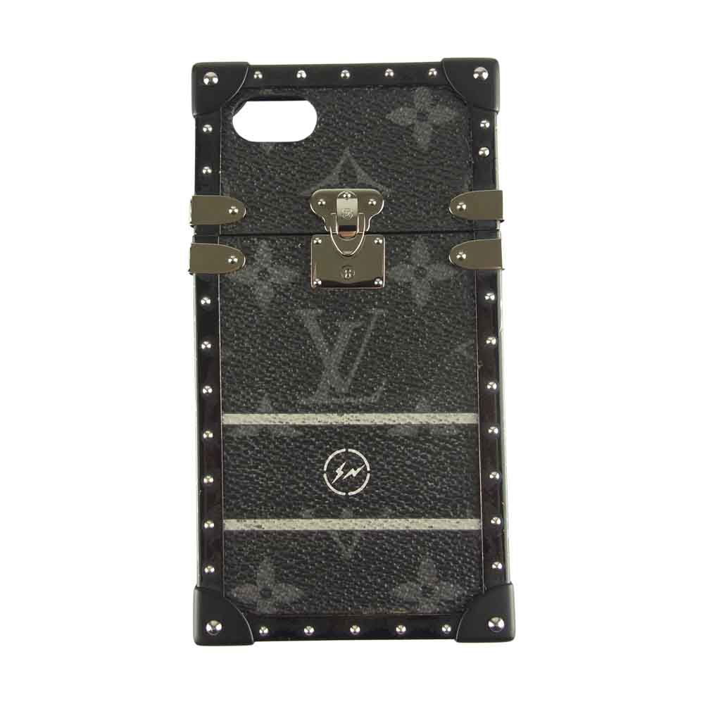 LOUIS VUITTON ルイ・ヴィトン M62613 モノグラム エクリプス フラグメント アイトランク iphone アイフォンケース スマホケース ブラック系【中古】