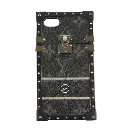 LOUIS VUITTON ルイ・ヴィトン M62613 モノグラム エクリプス フラグメント アイトランク iphone アイフォンケース スマホケース ブラック系【中古】