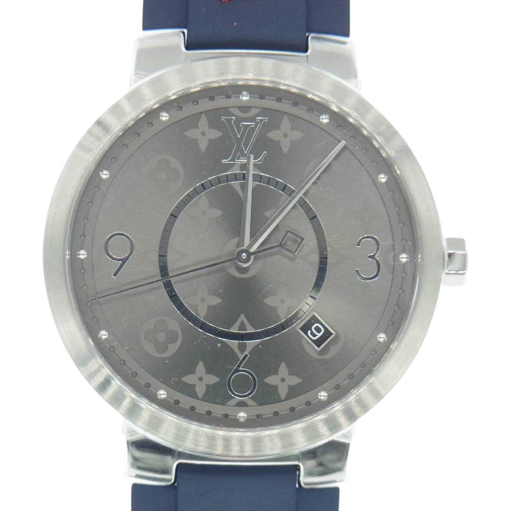 LOUIS VUITTON ルイ・ヴィトン Q1DM0 タンブール スリム エクリプス ラバーバンド シルバー系 ネイビー系【中古】