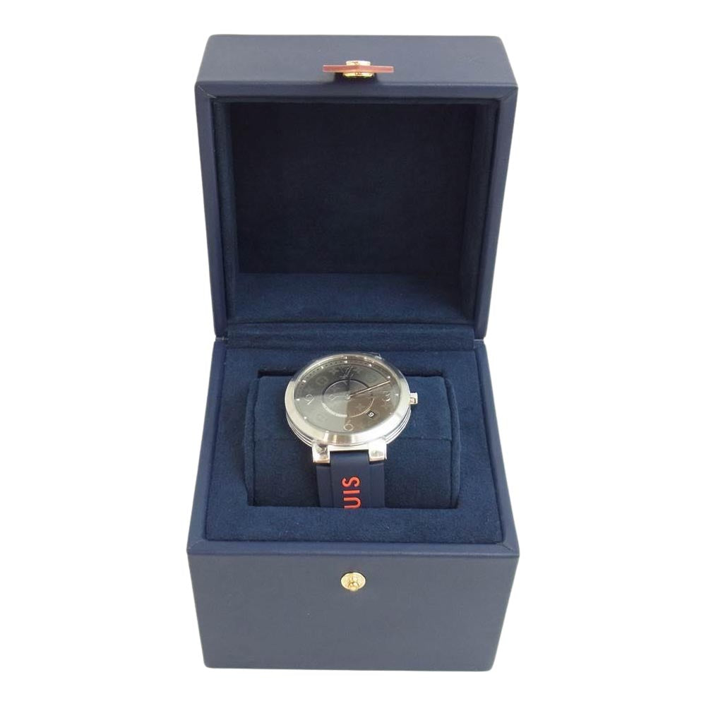 LOUIS VUITTON ルイ・ヴィトン Q1DM0 タンブール スリム エクリプス ラバーバンド シルバー系 ネイビー系【中古】