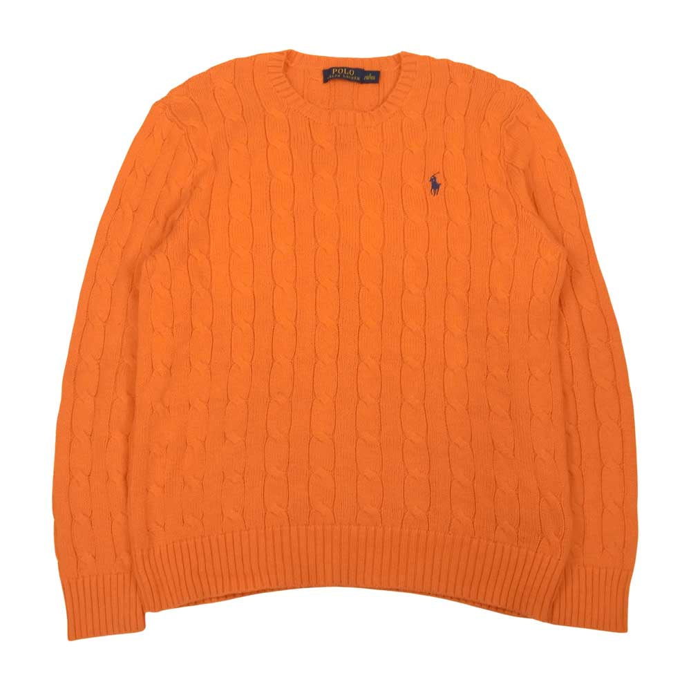 POLO RALPH LAUREN ポロ・ラルフローレン ケーブル ニット セーター オレンジ系 S【中古】