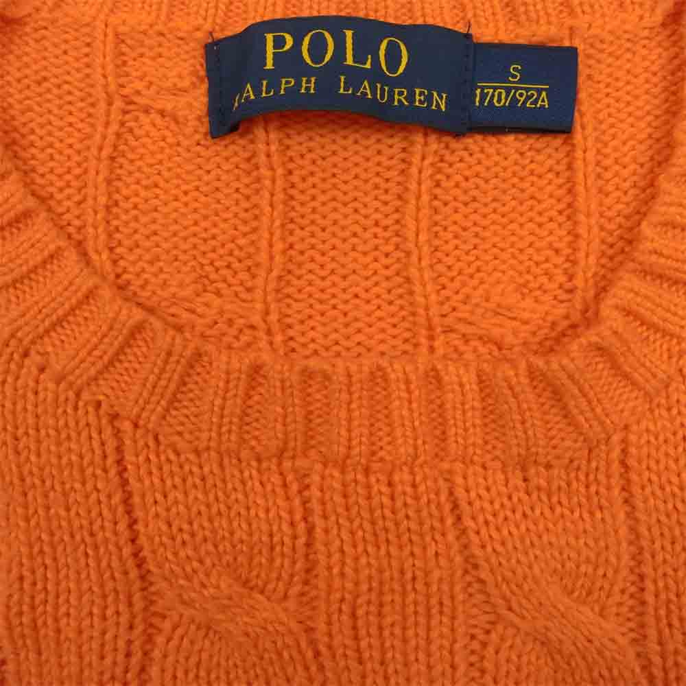 POLO RALPH LAUREN ポロ・ラルフローレン ケーブル ニット セーター オレンジ系 S【中古】