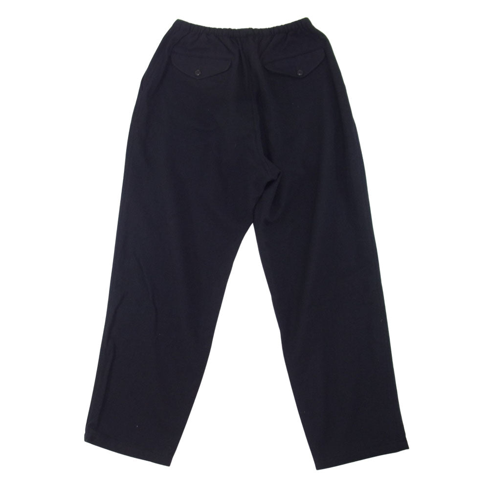 COMOLI コモリ 21AW U03-03005 強縮ウール ドローストリング パンツ ネイビー系 1【美品】【中古】