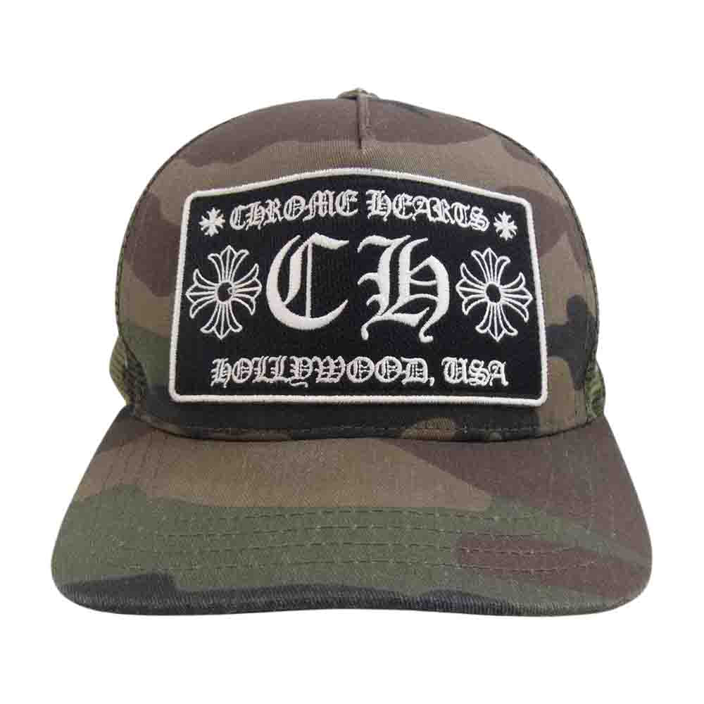 CHROME HEARTS クロムハーツ（原本有） TRUCKER CAP クロス パッチ トラッカー キャップ カモ カモ柄 53-60【中古】