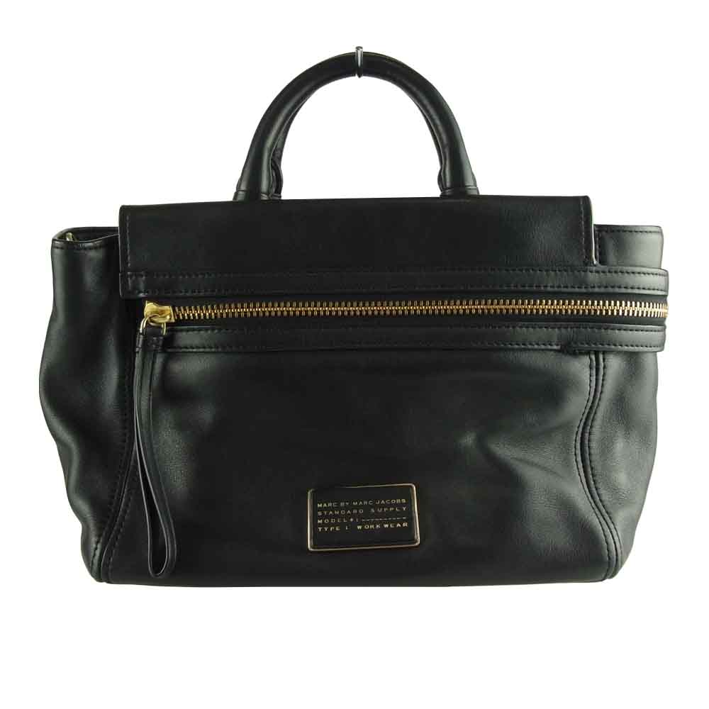 MARC BY MARC JACOBS マークバイマークジェイコブス 2way レザー バッグ ブラック系【中古】