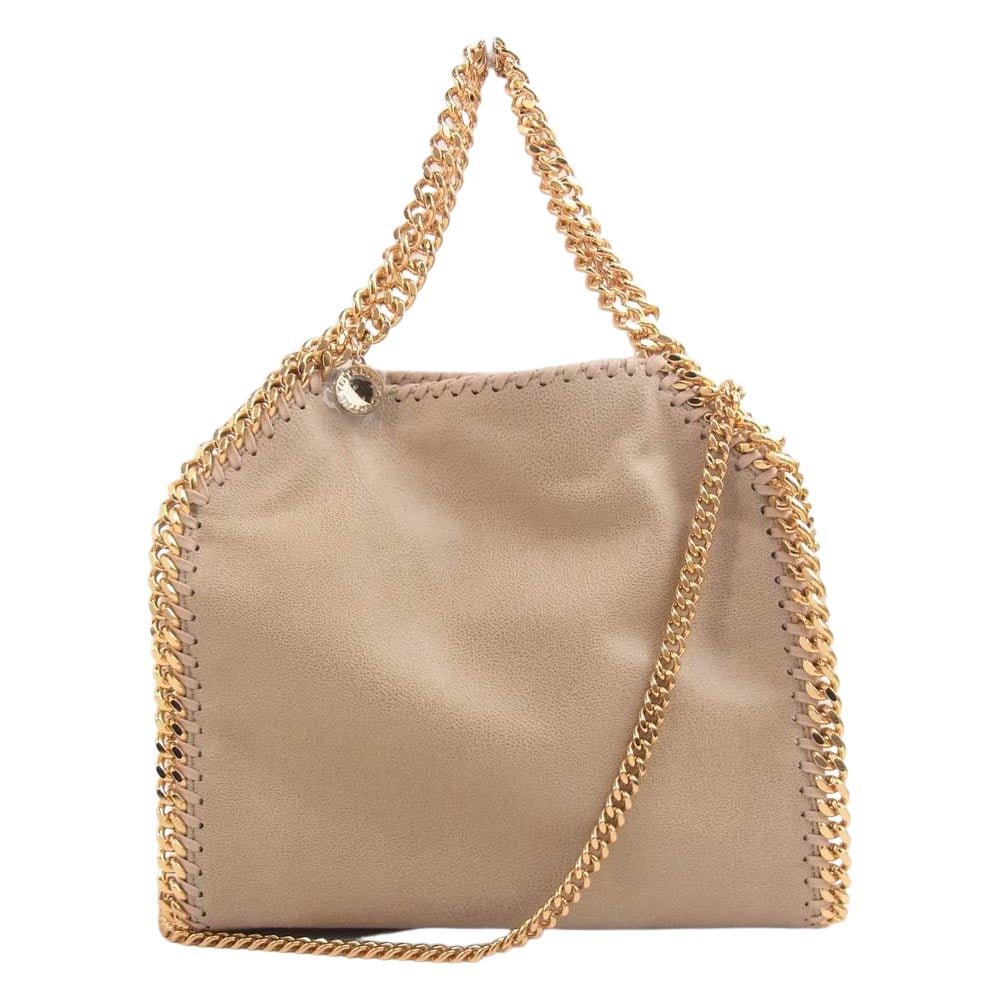 Stella McCartney ステラマッカートニー 371223 W9355 国内正規品 MINI TOTE FALABELLA ファラベラ チェーン ショルダー ミニトート バッグ ゴールド金具 ベージュ系【美品】【中古】