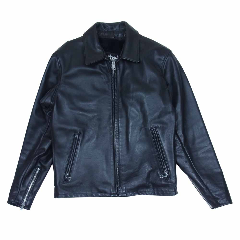 schott ショット 652 USA製 ライナー付き レザー シングル ライダース ジャケット ブラック系 38【中古】