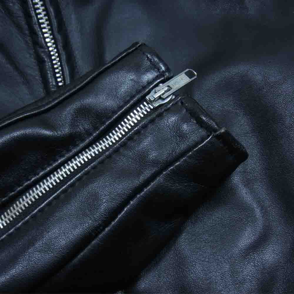 schott ショット 652 USA製 ライナー付き レザー シングル ライダース ジャケット ブラック系 38【中古】