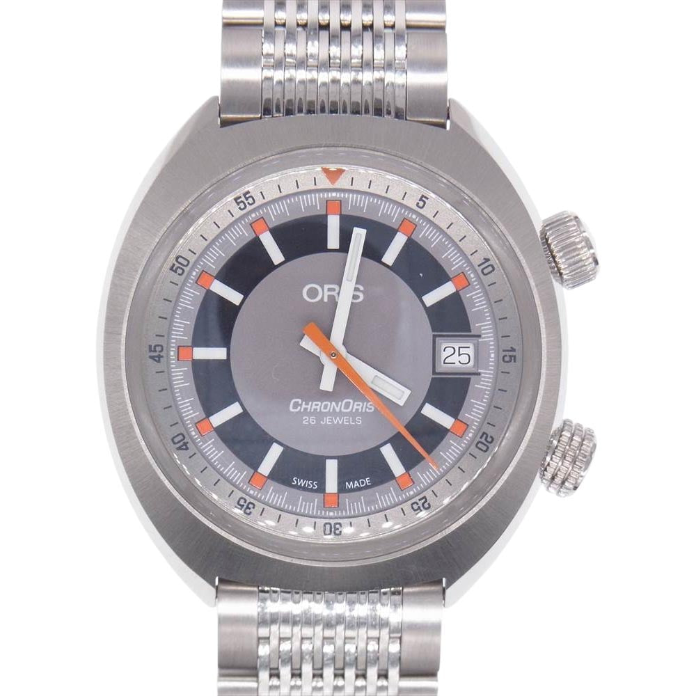 ORIS オリス 7737 クロノリス デイト 自動巻き オート ステンレス 腕時計 リストウォッチ シルバー系【美品】【中古】
