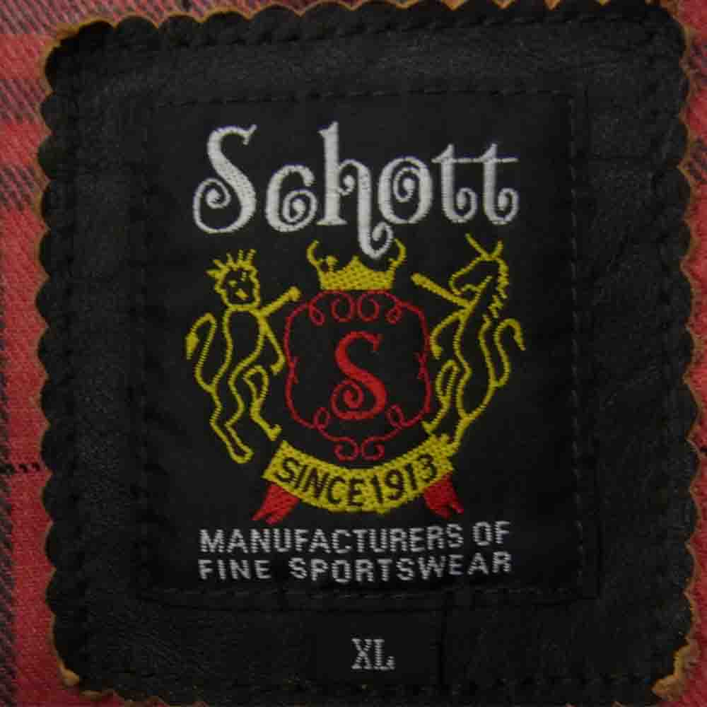 schott ショット 3161044 ヴィンテージ加工 DOUBLE BREST RIDERS JACKET 牛革 ダブルブレスト ライダース ジャケット ブラウン系 XL【美品】【中古】