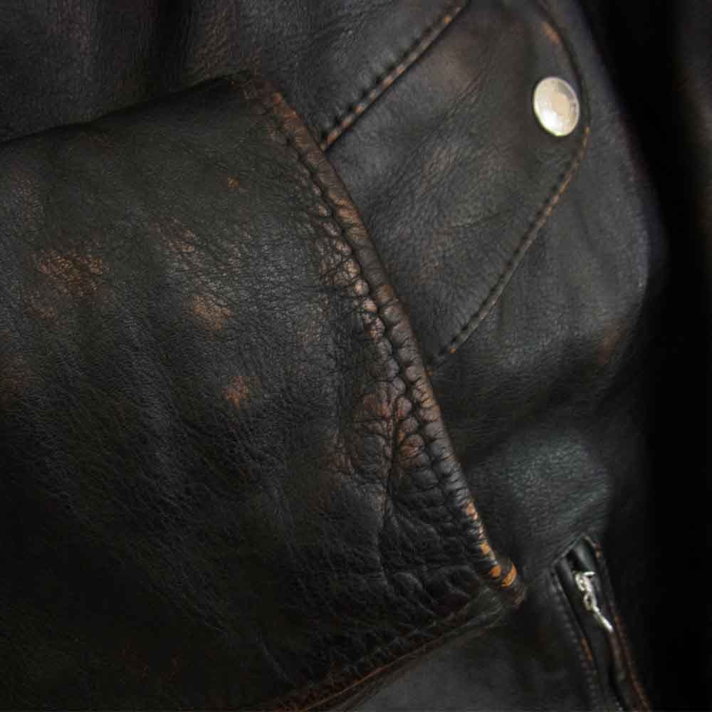 schott ショット 3161044 ヴィンテージ加工 DOUBLE BREST RIDERS JACKET 牛革 ダブルブレスト ライダース ジャケット ブラウン系 XL【美品】【中古】