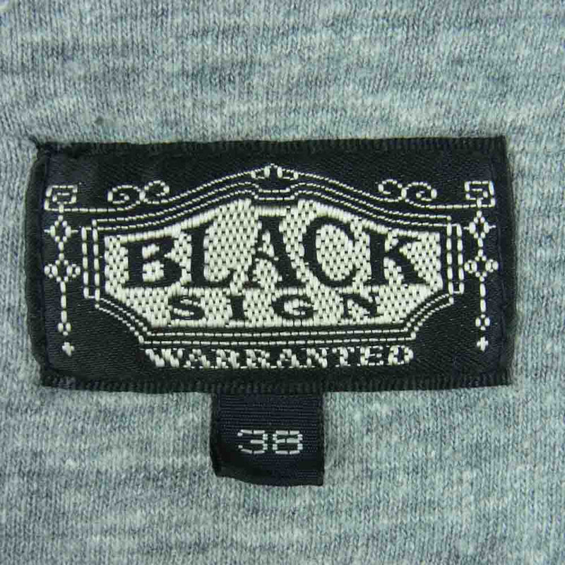 BLACK SIGN ブラックサイン Henly Neck ヘンリーネック 半袖 Tシャツ コットン 日本製 グレー系【中古】