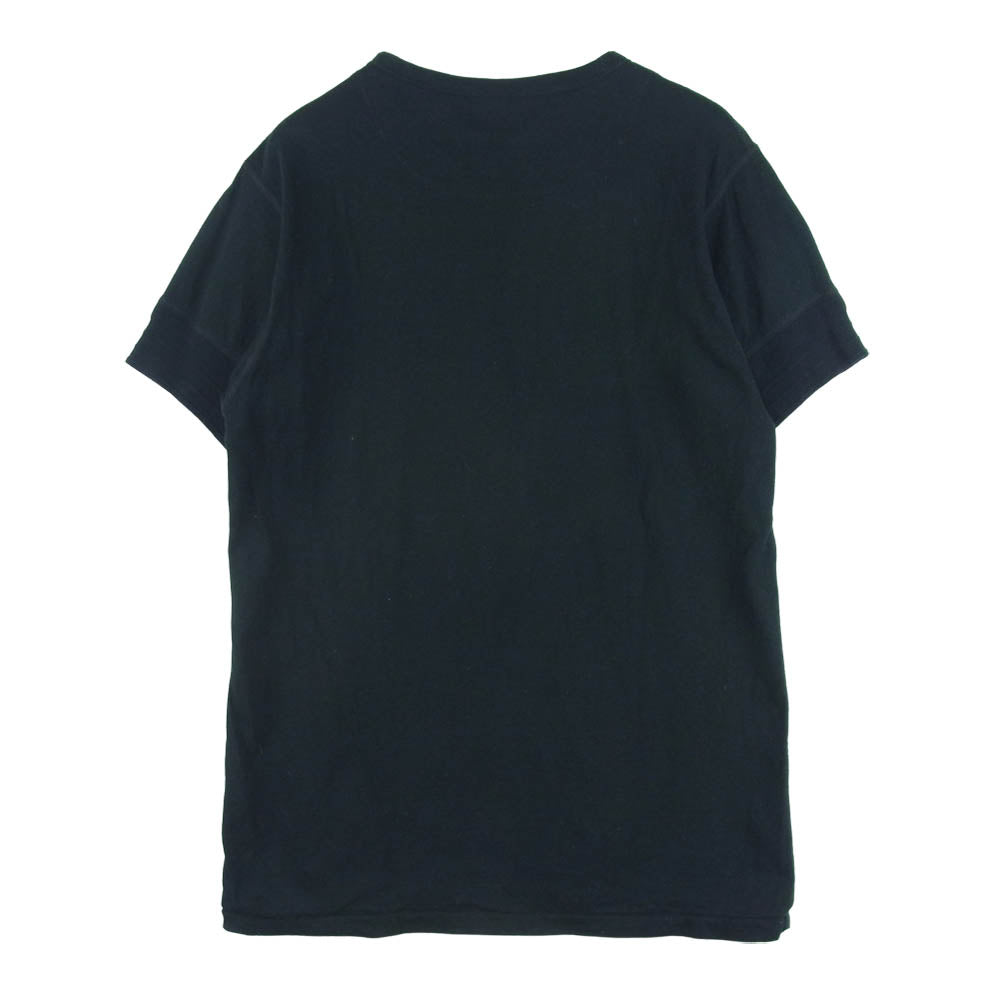 BLACK SIGN ブラックサイン Henly Neck ヘンリーネック 半袖 Tシャツ コットン 日本製 ブラック系 38【中古】