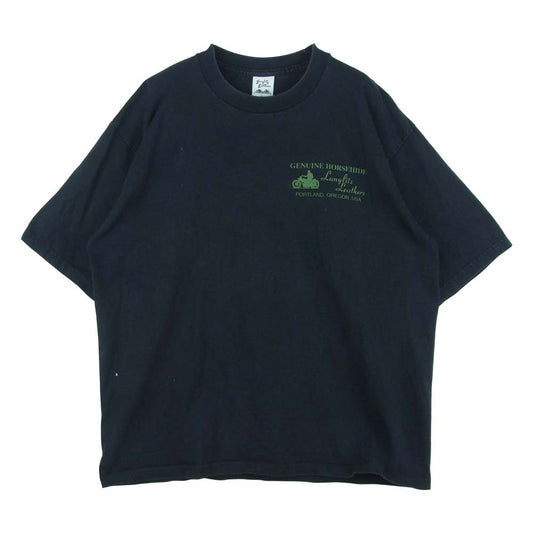 LANGLITZ LEATHERS ラングリッツレザーズ PRINT S/S TEE プリント 半袖 Tシャツ コットン ブラック系 L【中古】