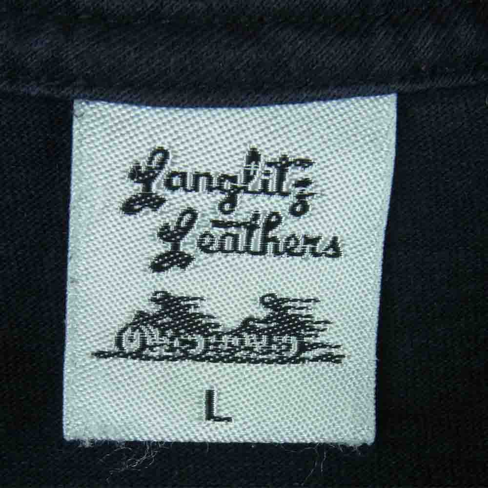 LANGLITZ LEATHERS ラングリッツレザーズ PRINT S/S TEE プリント 半袖 Tシャツ コットン ブラック系 L【中古】