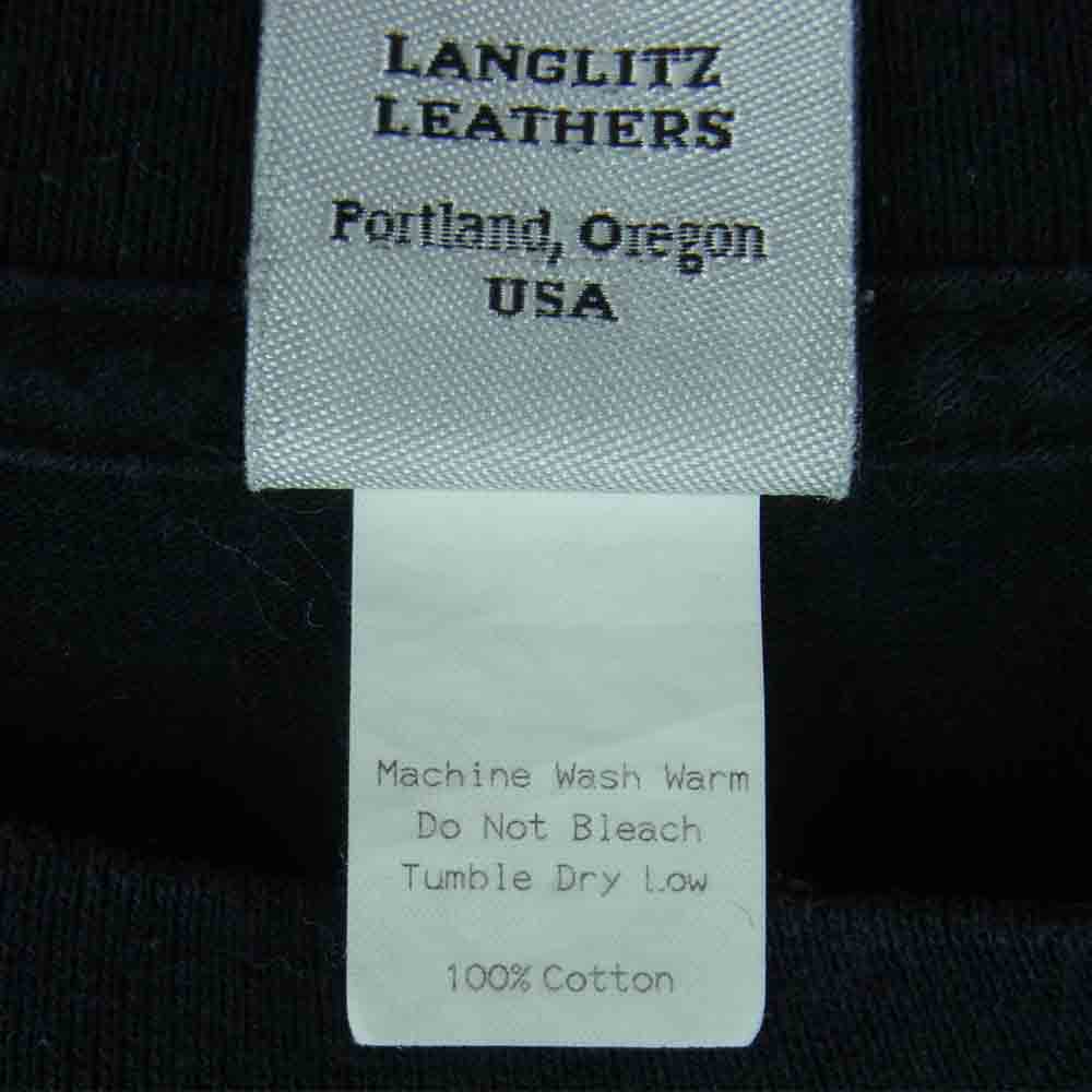 LANGLITZ LEATHERS ラングリッツレザーズ PRINT L/S TEE プリント 長袖 Tシャツ カットソー ブラック系 M【中古】