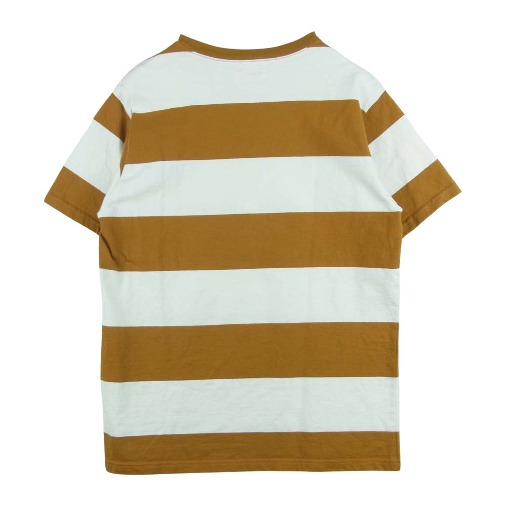 The REAL McCOY'S ザリアルマッコイズ McCoY SPORTSWEAR マッコイ スポーツ ウェア ボーダー 半袖 Tシャツ ブラウン系 ホワイト系 38【中古】