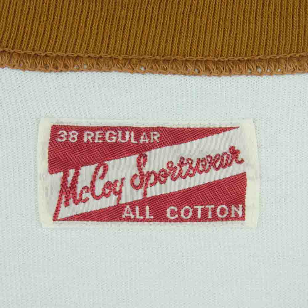 The REAL McCOY'S ザリアルマッコイズ McCoY SPORTSWEAR マッコイ スポーツ ウェア ボーダー 半袖 Tシャツ ブラウン系 ホワイト系 38【中古】
