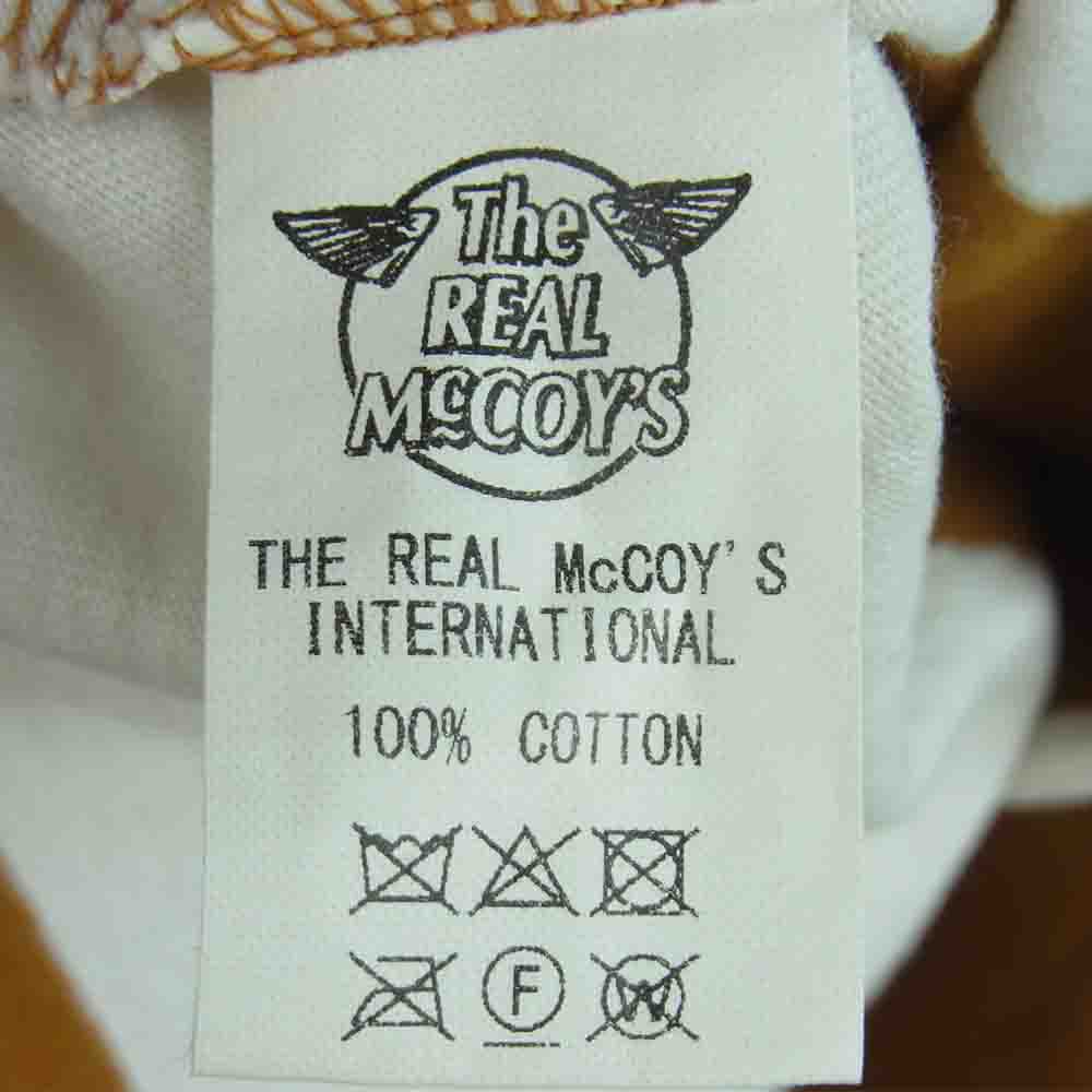 The REAL McCOY'S ザリアルマッコイズ McCoY SPORTSWEAR マッコイ スポーツ ウェア ボーダー 半袖 Tシャツ ブラウン系 ホワイト系 38【中古】