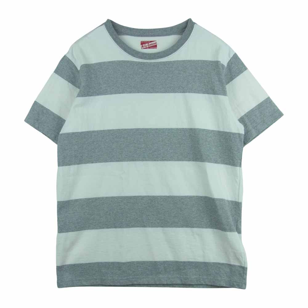 The REAL McCOY'S ザリアルマッコイズ McCoY SPORTSWEAR マッコイ スポーツ ウェア ボーダー Tシャツ グレー系 ホワイト系 38【中古】